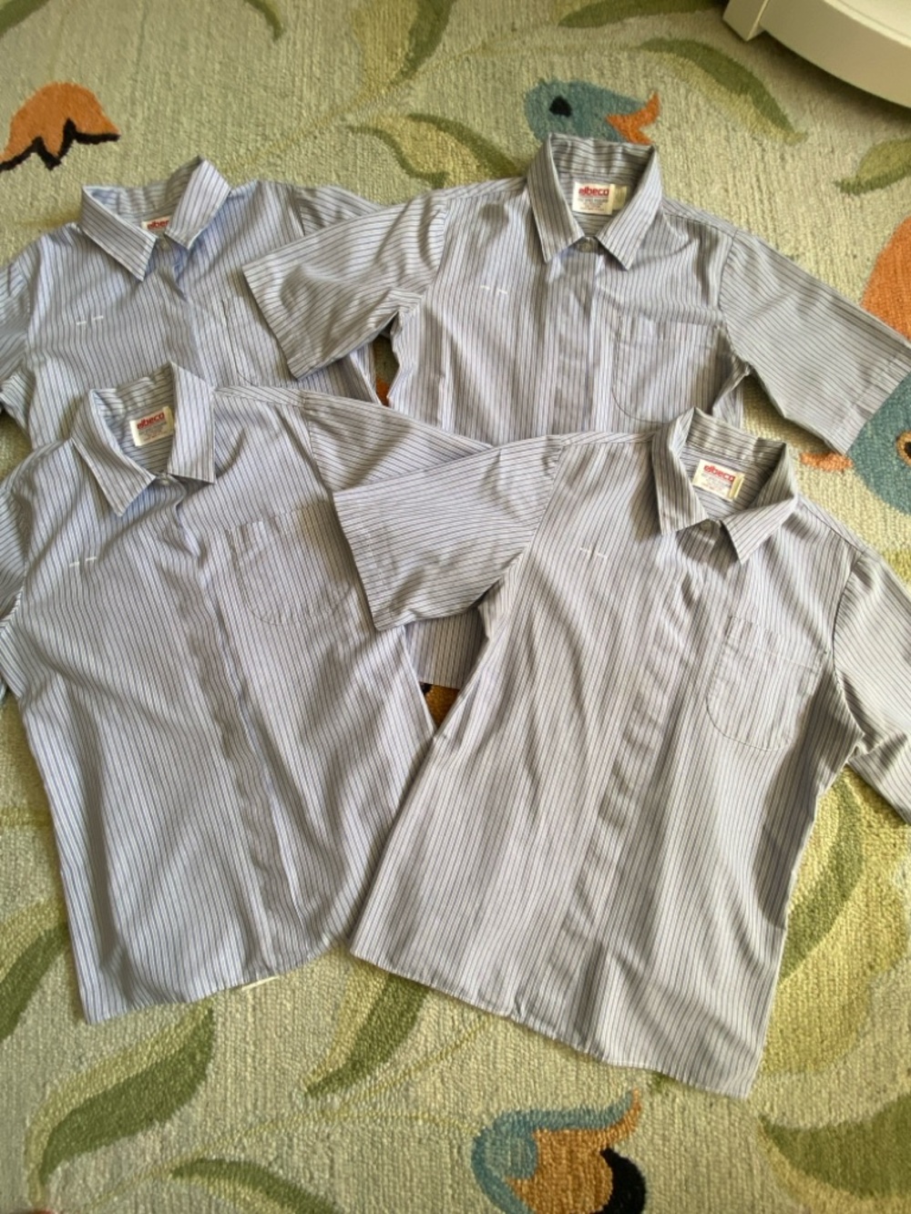 Y2K l Elbeco l Lot of 4 USPS Retail Clerk Striped Short Sleeve Shirts - Picture 3 of 16
